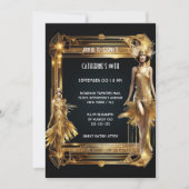 Invitation Gatsby les années 1920 thème flapper filles annive (Devant)