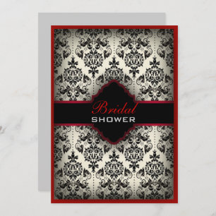 Invitation Gatsby noir blanc damask paris nuptiale Douche