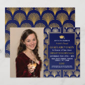 Invitation Gatsby Party 1920 Art Déco Gold Photo Graduation (Devant / Derrière)