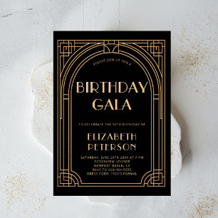 Invitation Gatsby Party Roaring 20s Art Déco élégant annivers