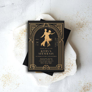 Invitation Gatsby Speakeasy Roaring 20 Flapper Dance Annivers