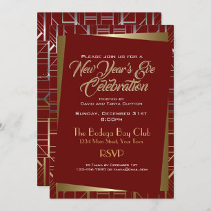 Invitation Gatsby Style NYE Gold Silver CHOISIR LA COULEUR