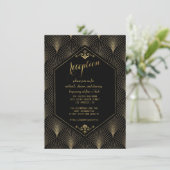 Invitation Gatsby Vintage Art Déco Réception De Mariage (Debout devant)