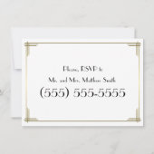 Invitation Gatsby White Art Déco Mariages de répétition Invit (Dos)