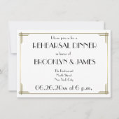 Invitation Gatsby White Art Déco Mariages de répétition Invit (Devant)