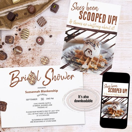 Invitation Gaufre de glace avec nappage au chocolat