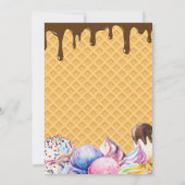 Invitation Gaufre glacée Boy Chocolate Drip 4e anniversaire (Dos)