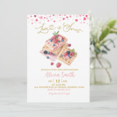 Invitation Gaufre rose douce pour la Saint-Valentin Déjeuner (Debout devant)