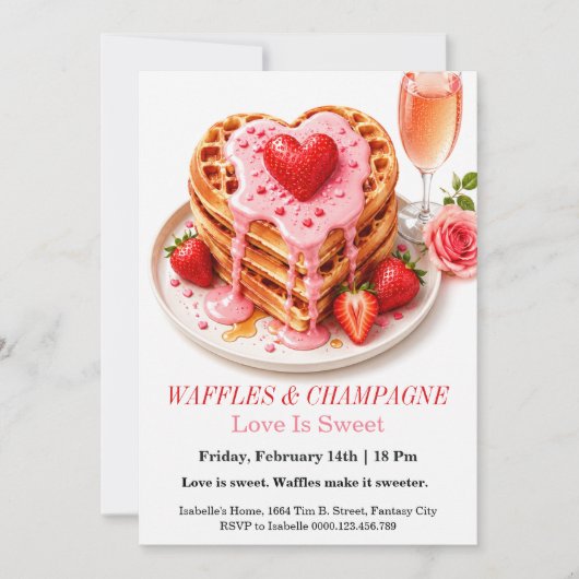 Invitation Gaufres et Champagne pour un Brunch de (Devant)