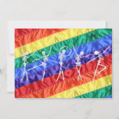 Invitation Gay Dance Party Dancing Skeleton Rainbow Flag LGBT (Devant)