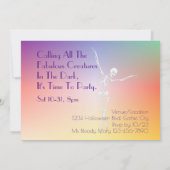 Invitation Gay Dance Party Dancing Skeleton Rainbow Flag LGBT (Dos)