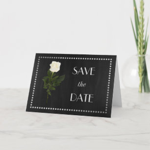 Invitation Gay Élégant Noir et Argent RSVP avec Rose