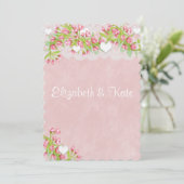 Invitation Gay Lesbienne Rose & Fleurs BlanchesInvitation de (Debout devant)