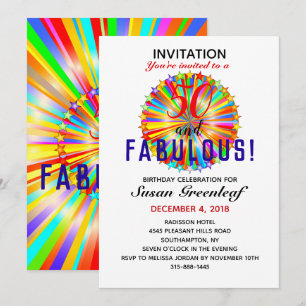 Invitation Gay LGBTQ Tout Âge Fantastique Anniversaire Arc-en