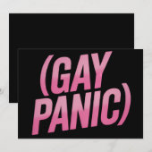 Invitation Gay Panic Gay LGBTQ - Fierté de la protestation (Devant / Derrière)