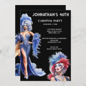 Invitation Gay party lgbtq anniversaire drag queen thème (Devant / Derrière)