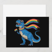 Invitation Gay pride Dino Trex Rainbow Flag Lgbt Ally (Devant / Derrière)