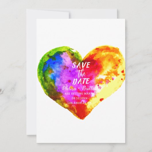 Invitation Gay pride LGBT Rainbow Marriage Mariage (Devant)