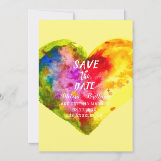 Invitation Gay pride LGBT Rainbow Marriage Mariage (Devant)