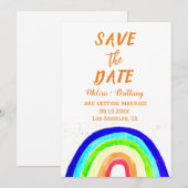 Invitation Gay pride LGBT Rainbow Marriage Mariage (Devant / Derrière)