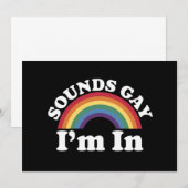 Invitation Gay Pride LGBT Rainbow Sons Gay Je Suis Dans  (Devant / Derrière)