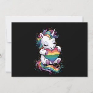 Invitation Gay pride Unicorn Coeur Arc-en-ciel Drapeau Lgbt