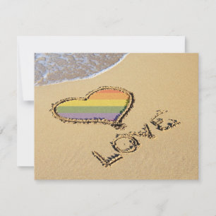 Invitation Gay Rainbow Amour Coeur Dans Le Sable
