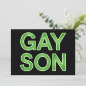Invitation Gay Son Funny LGBTQ Pride (Debout devant)