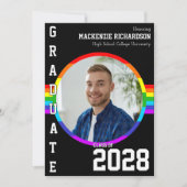 Invitation Gay Student Pride Rainbow Graduation Announcement  (Devant)