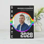 Invitation Gay Student Pride Rainbow Graduation Announcement  (Debout devant)