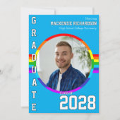 Invitation Gay Student Pride Rainbow Graduation Announcement (Devant)