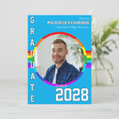 Invitation Gay Student Pride Rainbow Graduation Announcement (Debout devant)
