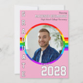 Invitation Gay Student Pride Rainbow Graduation Announcement  (Devant)