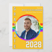Invitation Gay Student Pride Rainbow Graduation Announcement  (Devant)