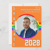 Invitation Gay Student Pride Rainbow Graduation Announcement  (Devant)