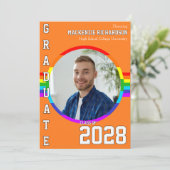 Invitation Gay Student Pride Rainbow Graduation Announcement  (Debout devant)