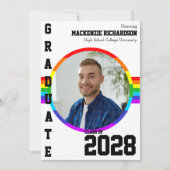 Invitation Gay Student Pride Rainbow Graduation Announcement  (Devant)