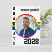 Invitation Gay Student Pride Rainbow Graduation Announcement  (Debout devant)