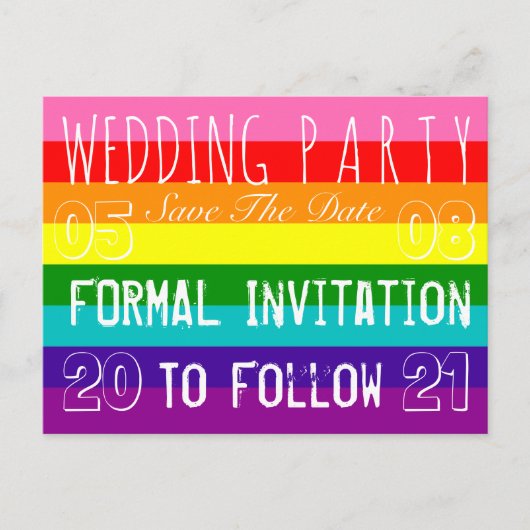 Invitation Gay Wedding Party Enregistrer La Date L (Devant)