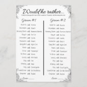 Invitation Gay Wedding shower Jeu, Voudrait-Il Plutôt (Devant)