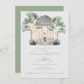 Invitation Gazebo aquarelle avec eucalyptus (Devant / Derrière)