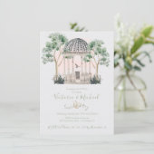 Invitation Gazebo aquarelle avec eucalyptus (Debout devant)