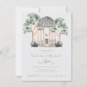 Invitation Gazebo aquarelle avec eucalyptus (Devant)