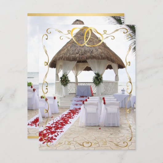 Invitation Gazebo Sur L'Invitation Au Mariage De Plage4 (Devant / Derrière)