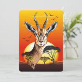 Invitation Gazelle Antelope africaine animal sauvage (Debout devant)
