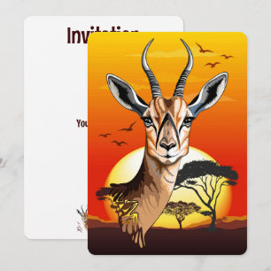 Invitation Gazelle Antelope africaine animal sauvage