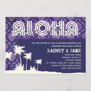 Invitation GC Aloha Luau Palm Purple