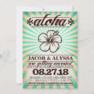 Invitation GC Aloha Sunset Aqua Fiançailles d'algues marines