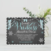 Invitation GC Blue Snow Princess avec rubans Girl Anniversair (Debout devant)