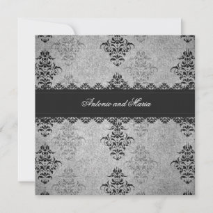 Invitation GC Glace Vintage grise de charbon de bois